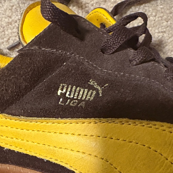 Puma super liga OG retro sneakers size 10 brown and yellow - Picture 5 of 8